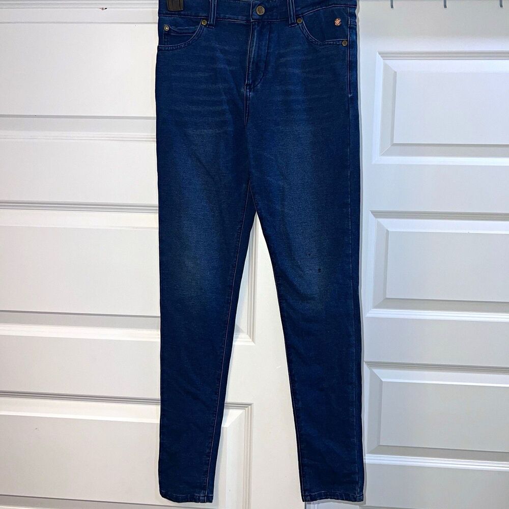 Matilda Jane Girls Dark Wash Blue Denim Skinny Jeans Size 14 Stretch Pockets GUC